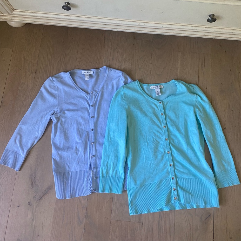 White House black market blue and purple sweaters